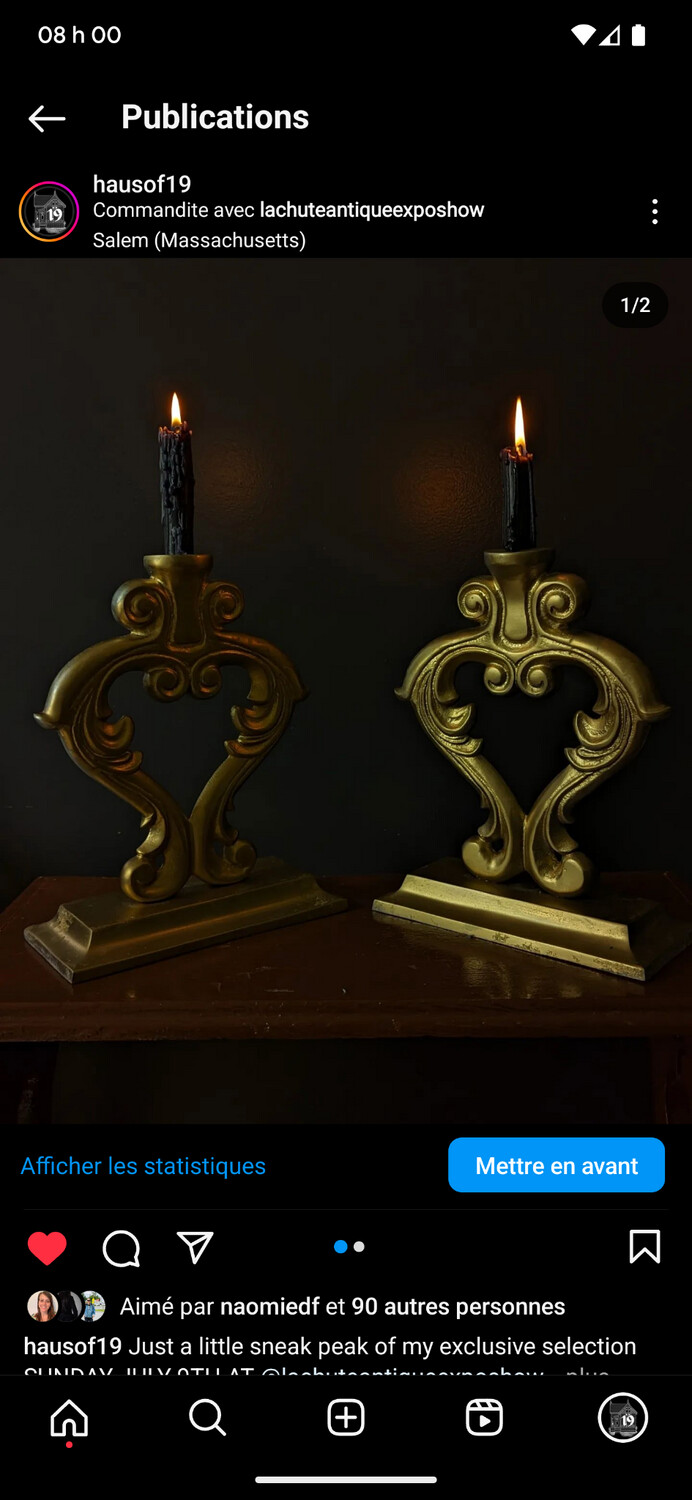 Pair of heart candle holder
