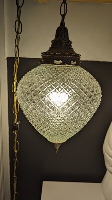 Glass ornate swag lamp