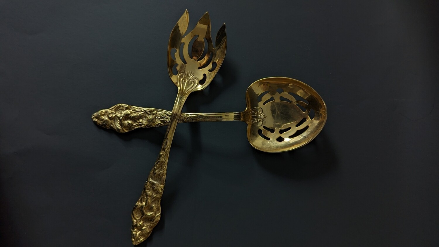Gold colored utensils