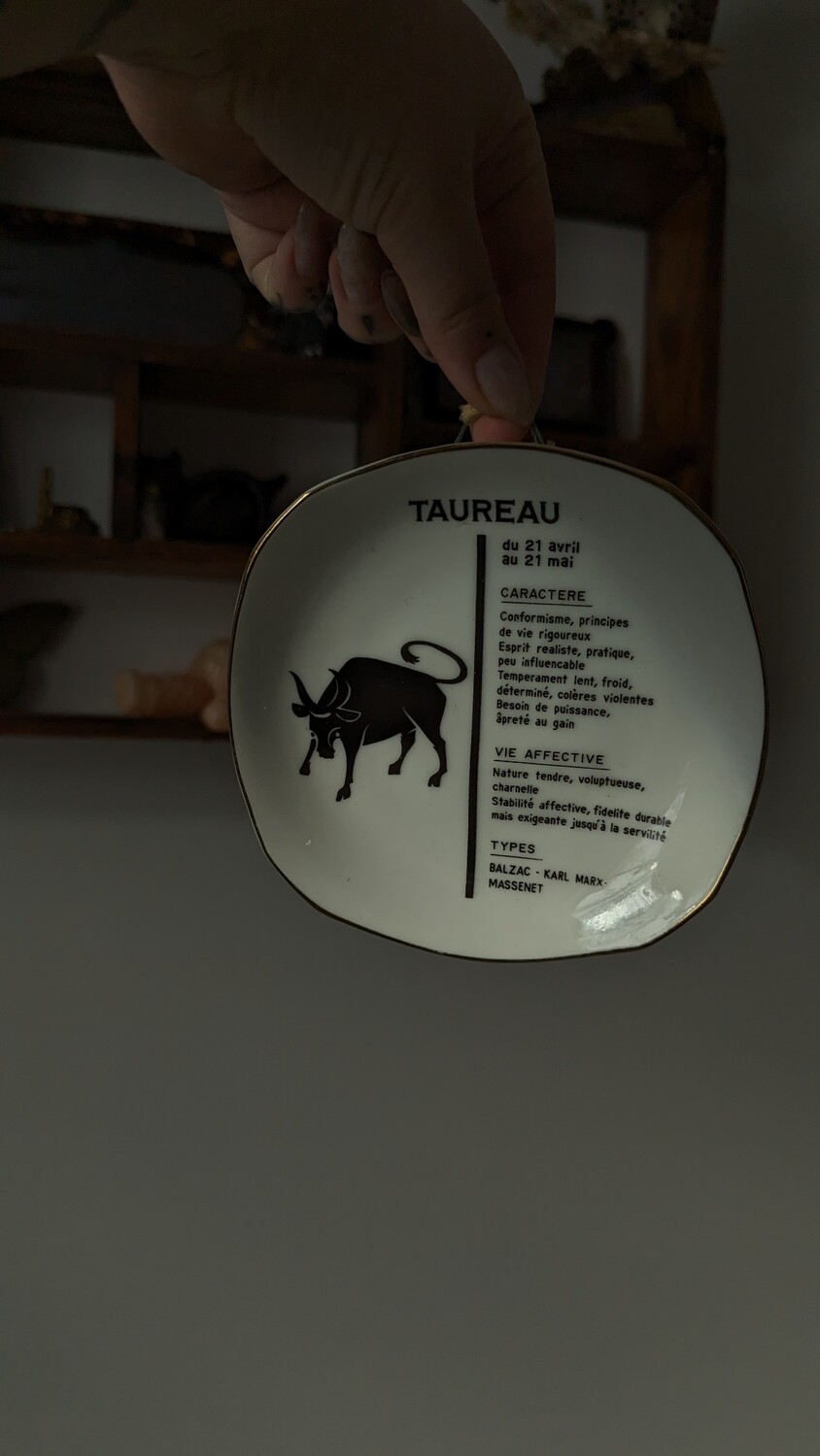 Taurus wall plaque ceramic