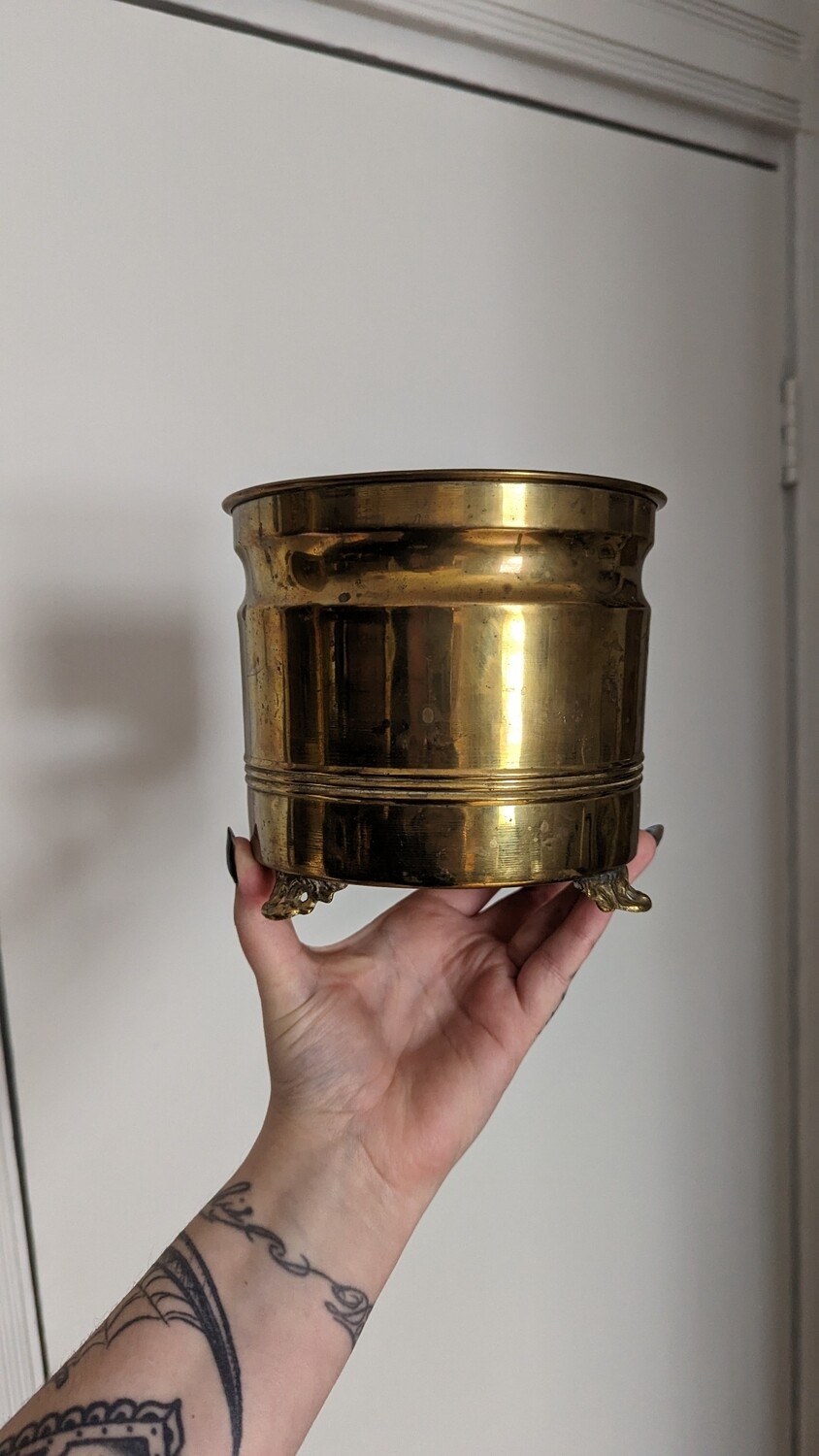 Brass cache pot