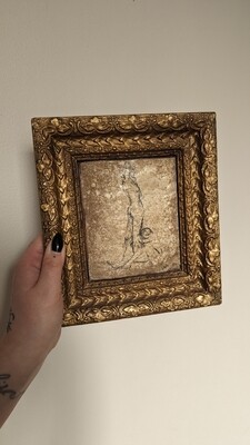 Plaster frame with lady