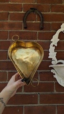 Brass heart shaped dish large