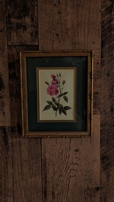 Pink roses on satin frame