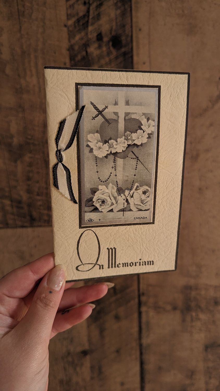 In memoriam card sacred heart