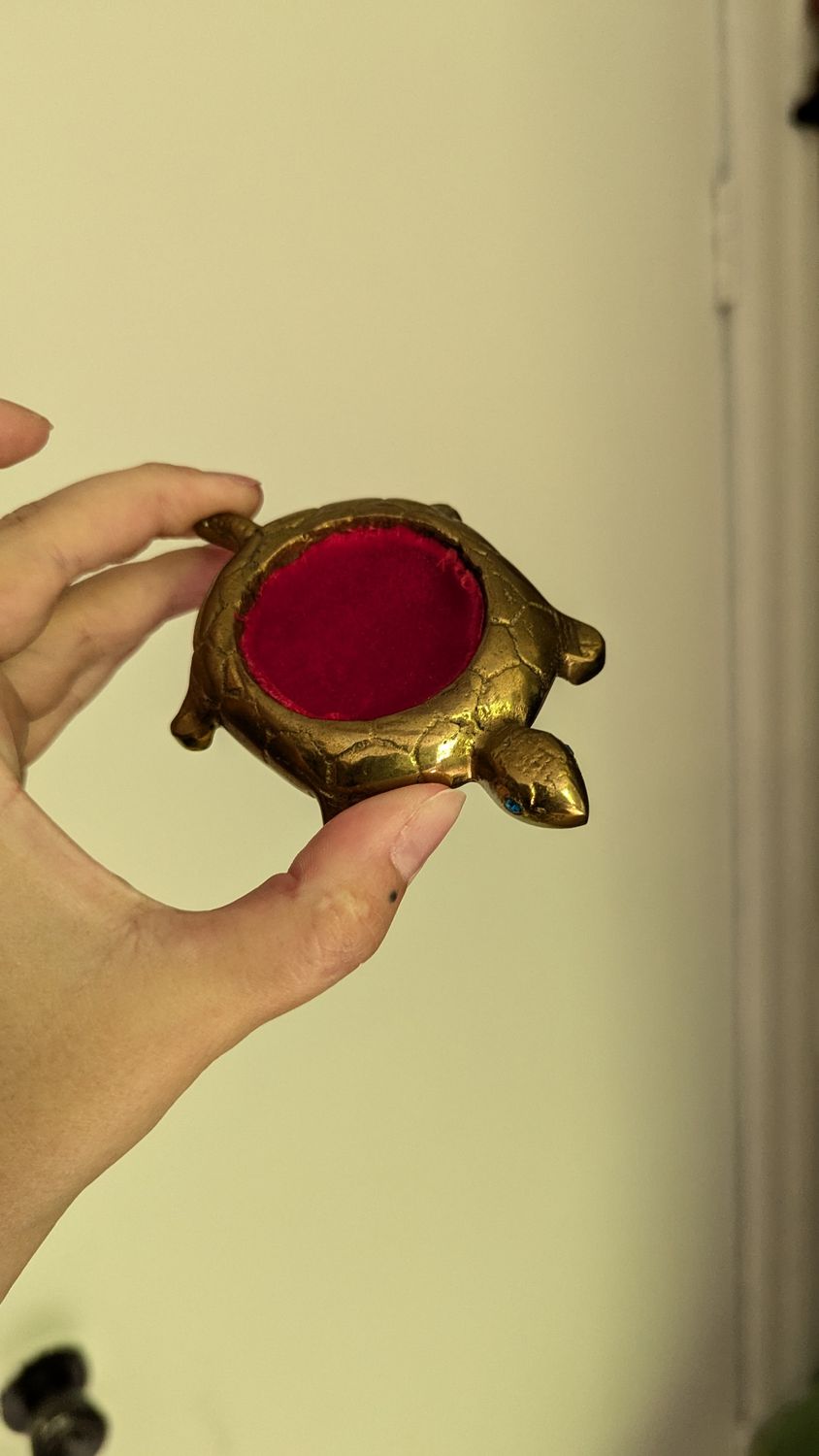 Turtle brass trinket dish