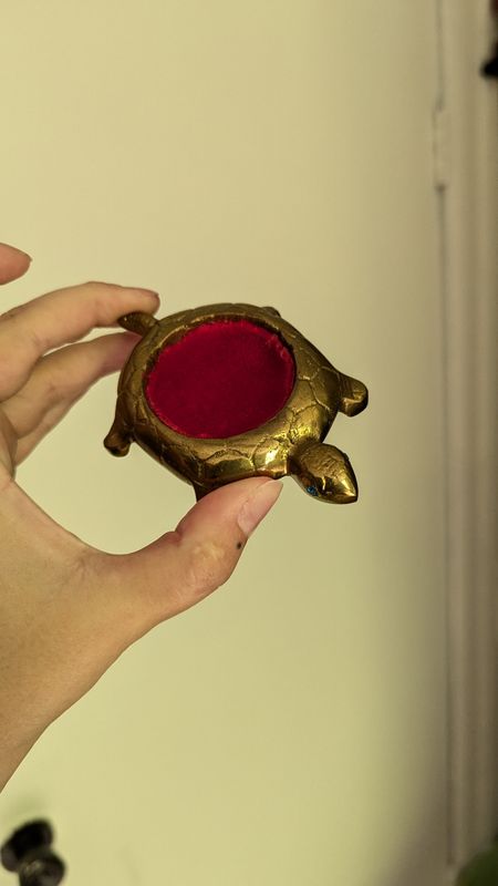 Turtle brass trinket dish