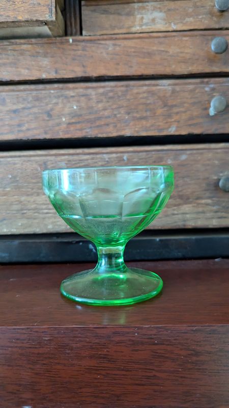 Uranium glass sherbet dish 2