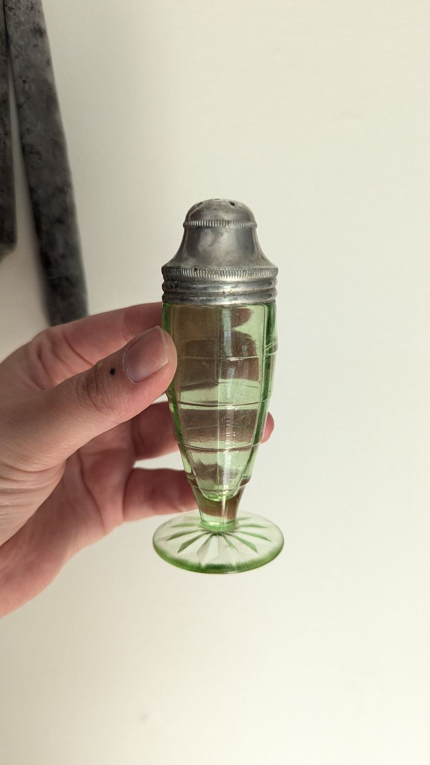 Unique uranium glass salt shaker