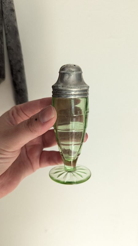 Unique uranium glass salt shaker