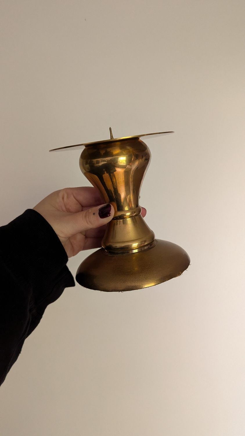 Brass candle holder for large candles
