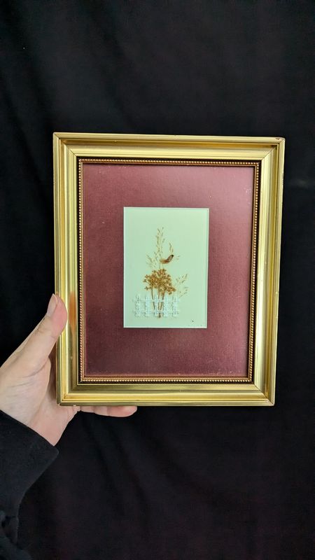 Framed Dried flowers art piece