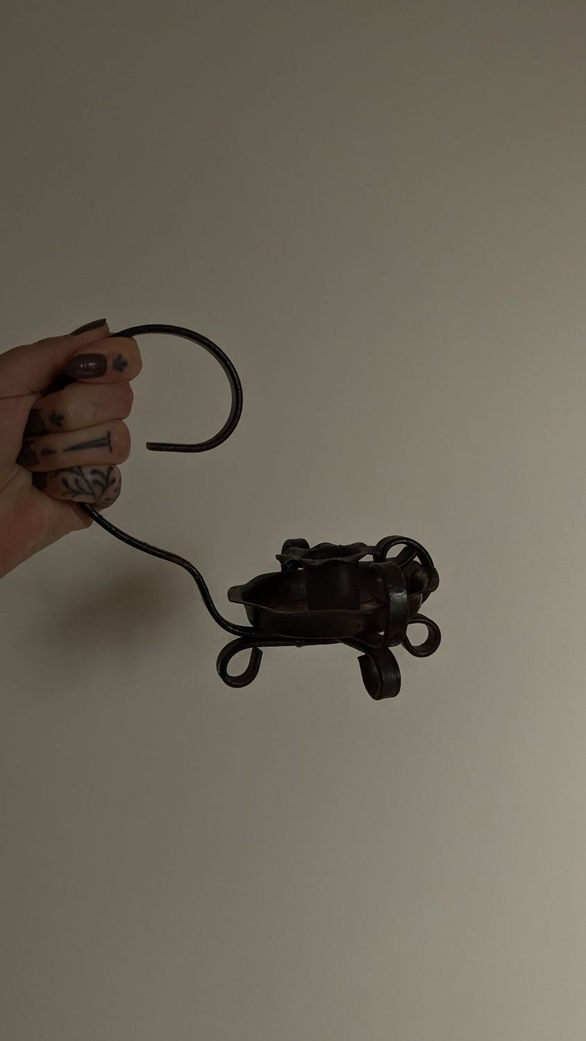 Medieval like candle holder metal