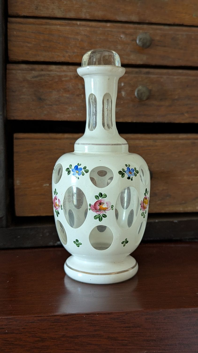 Hand painted Czech perfume bottle