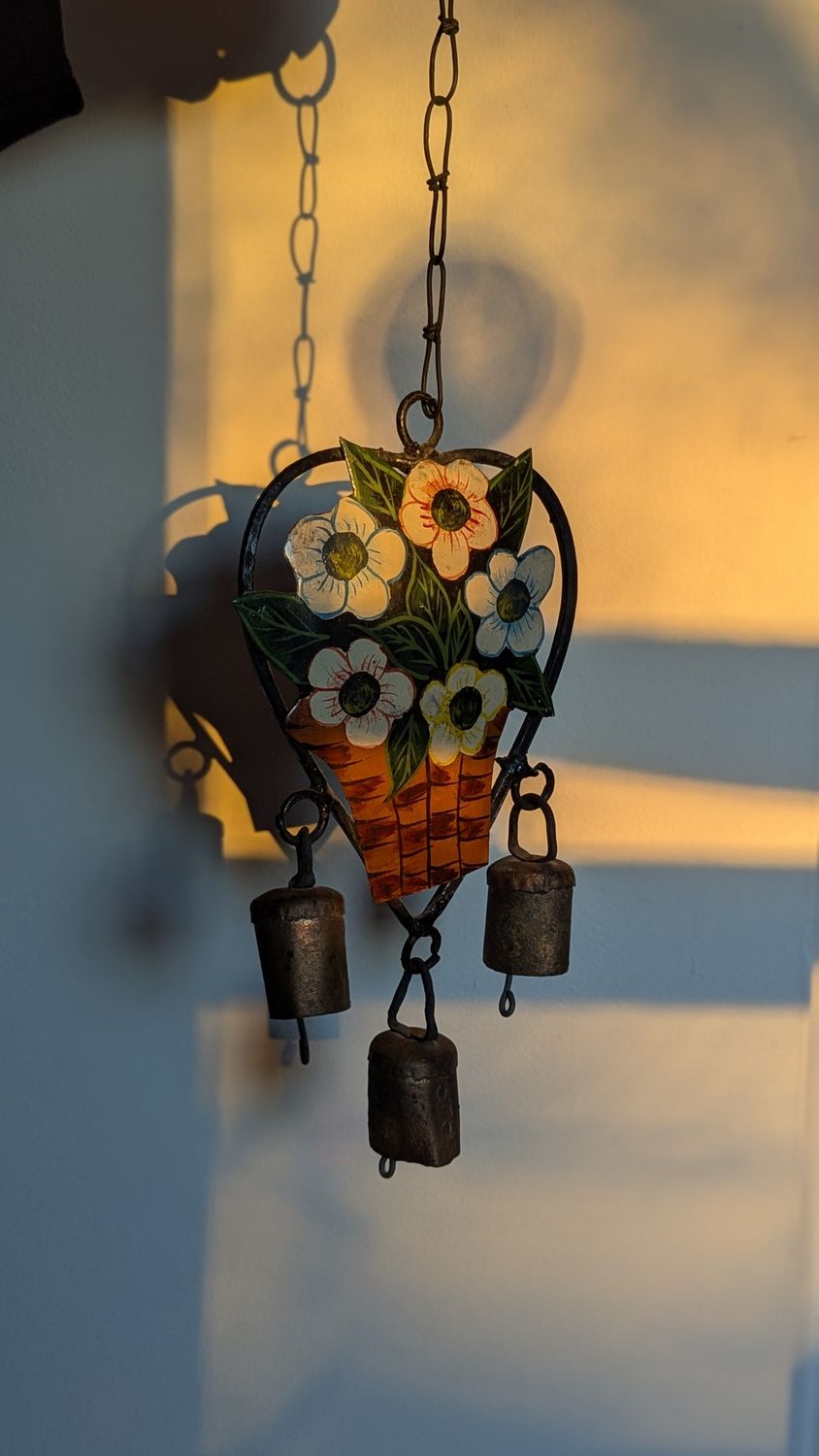 Heart and flowers wind chimes
