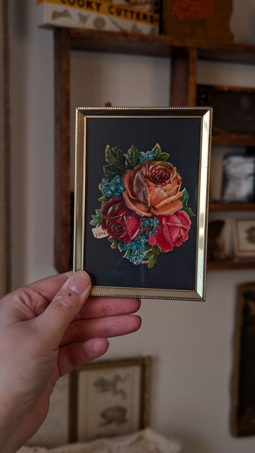 Victorian die cut flowers