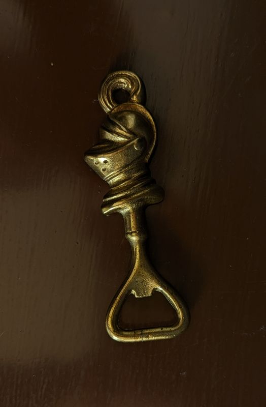 Knight bottle opener brass