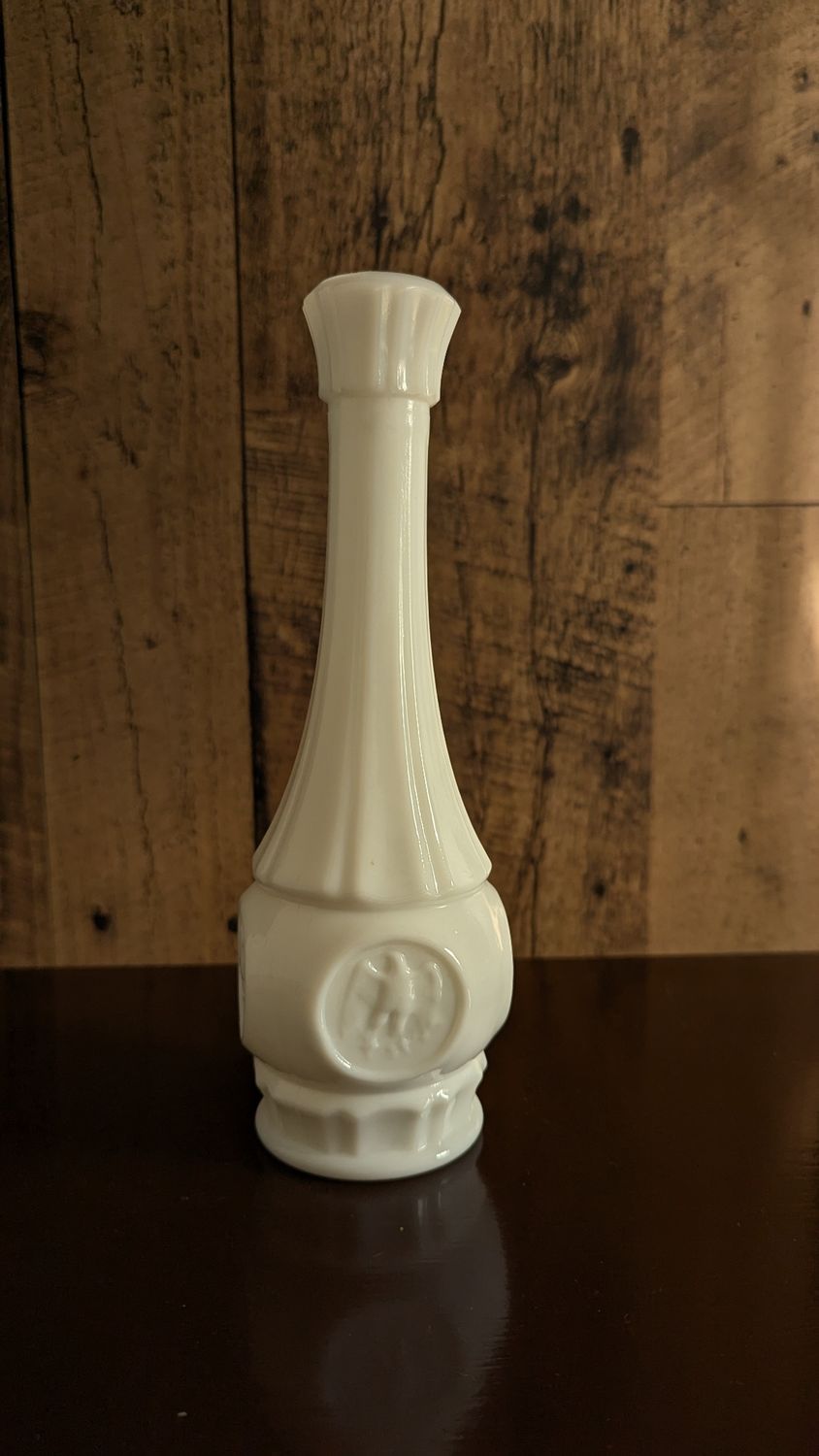 White milk glass eagle soliflore