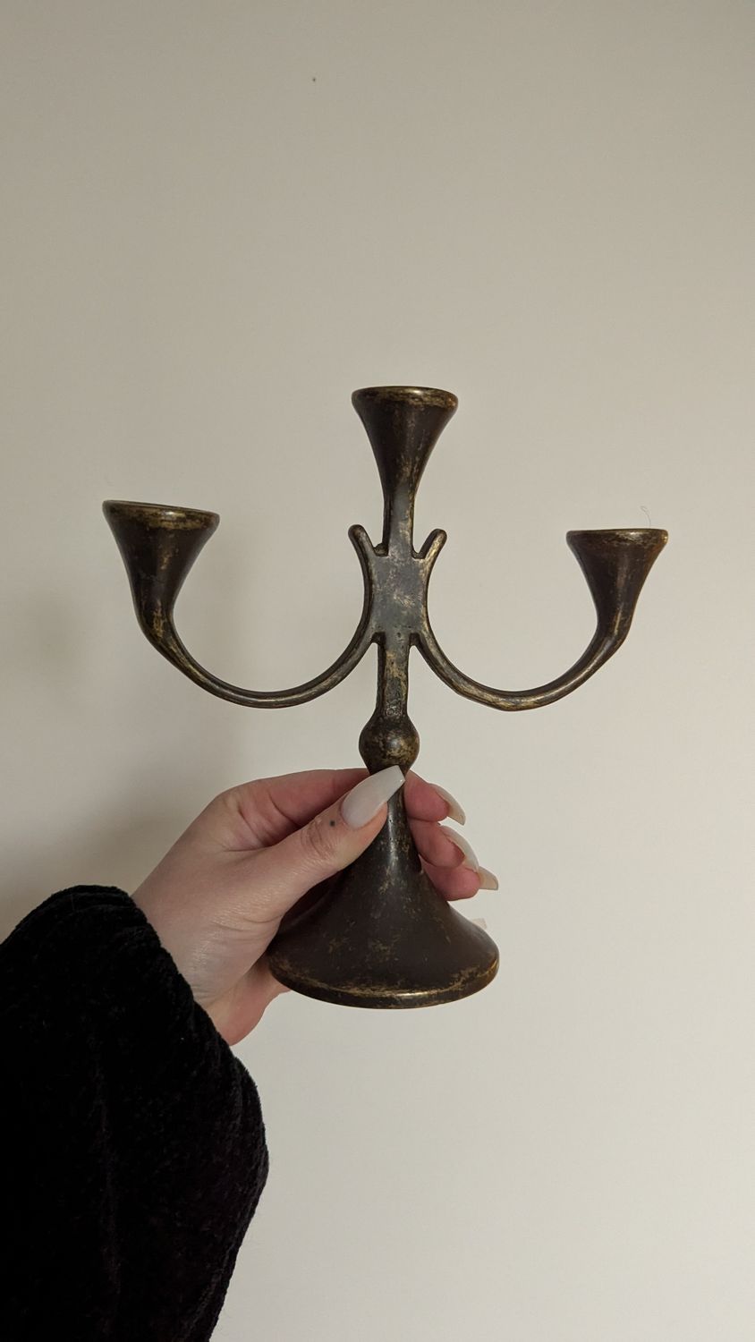Small brass made in italy candle holder