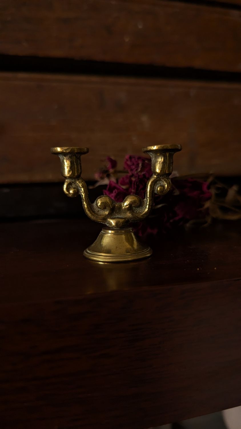 Miniature brass candelabra
