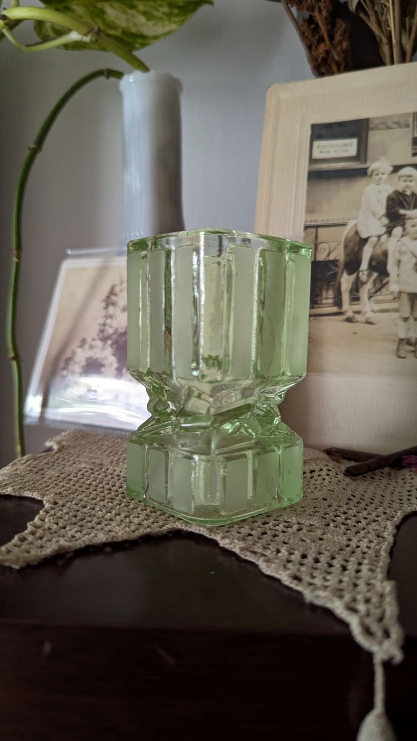 Small green vase