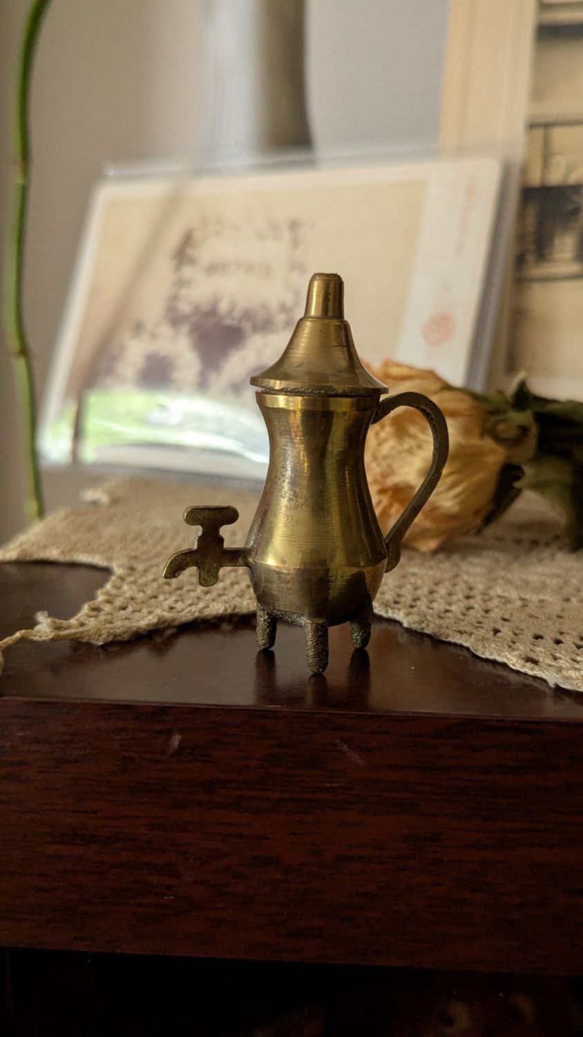 Miniature brass turkish tea pot