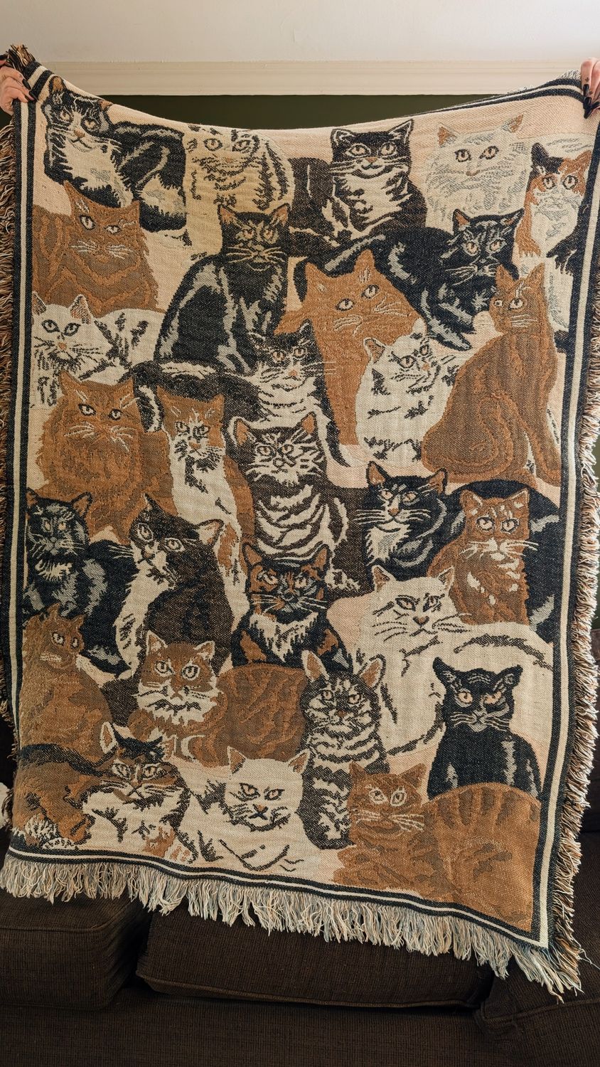 Cat tapestry blanket