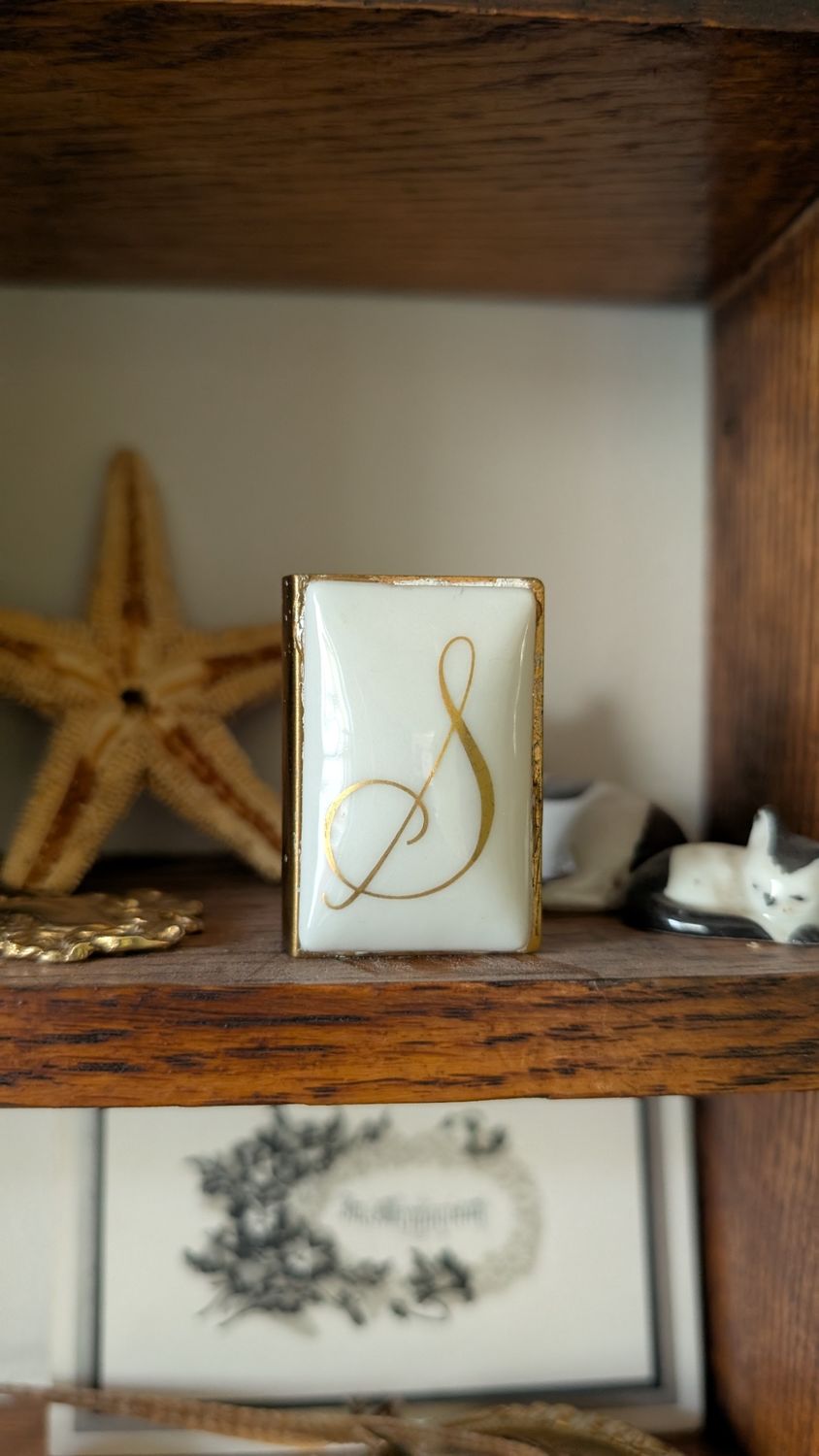 Limoge S monogram match box