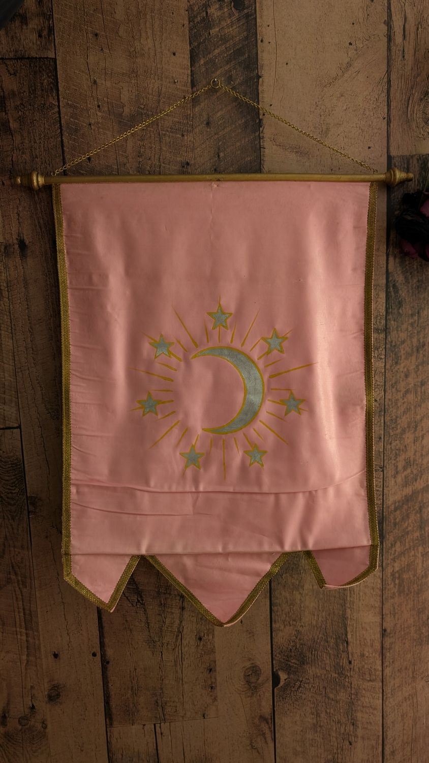 IOOF fraternal moon banner hand painted