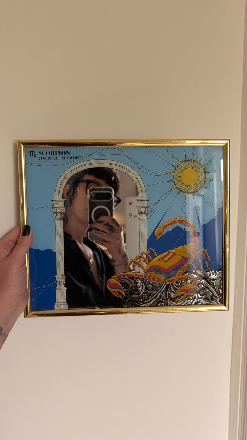 Vintage scorpio mirror - french