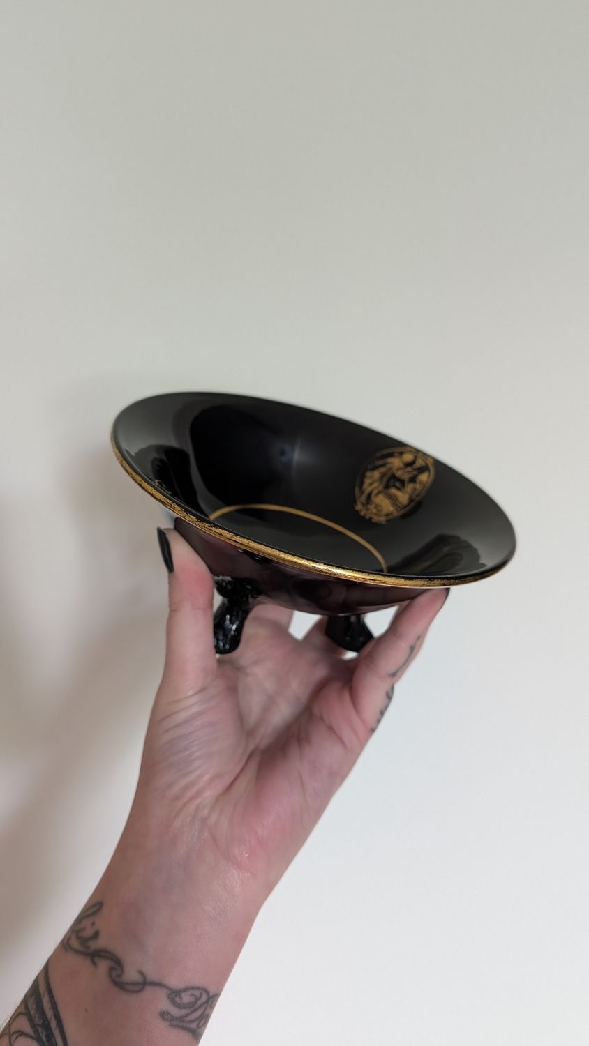 Black glass fish with gold details