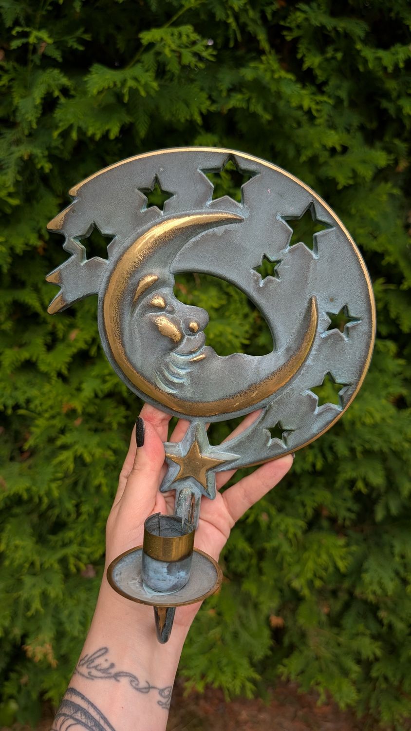 Moon celestial candle holder