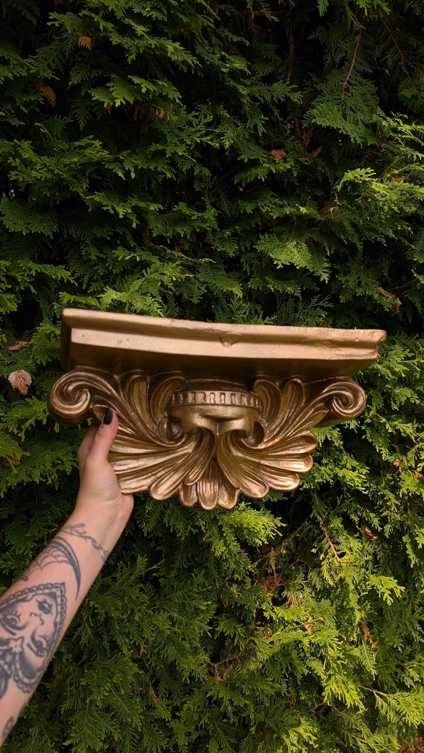 Wide ornate shelf