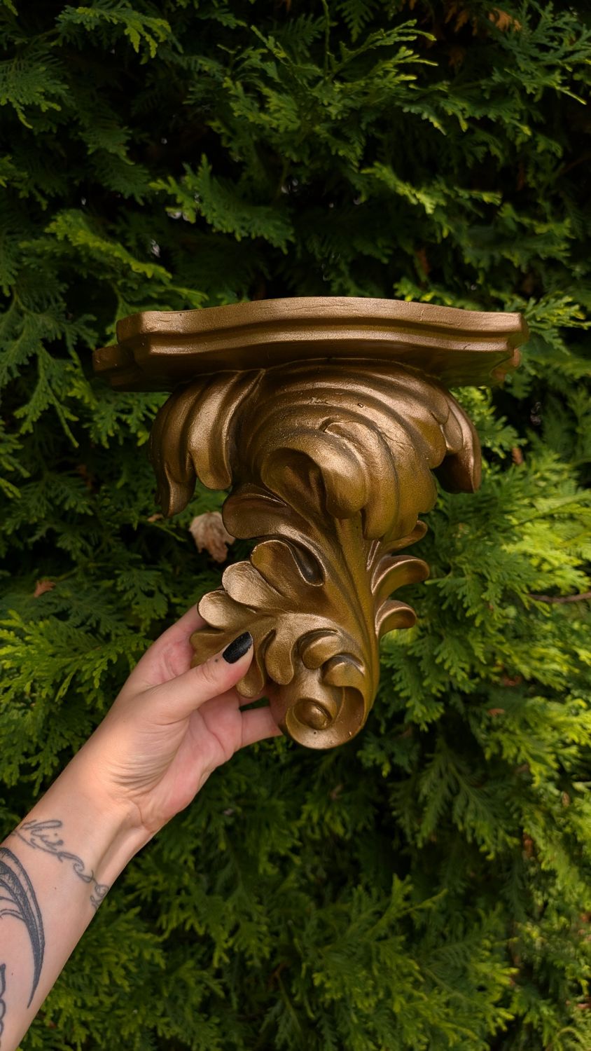 Gold sconce wall shelf