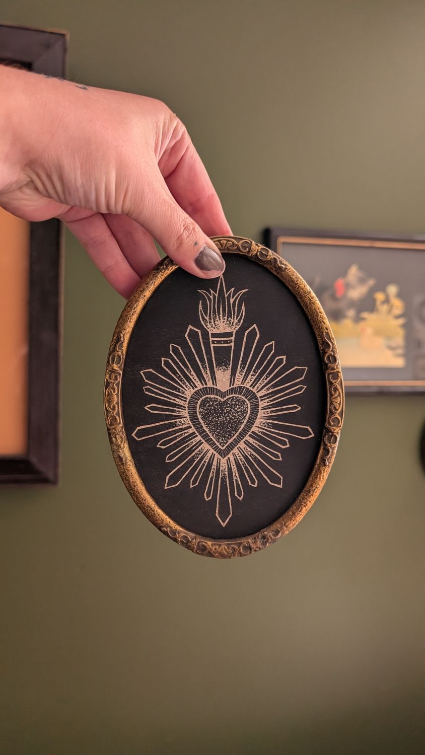 Wood gravure sacred heart - can&#39;t remember the name of the artist
