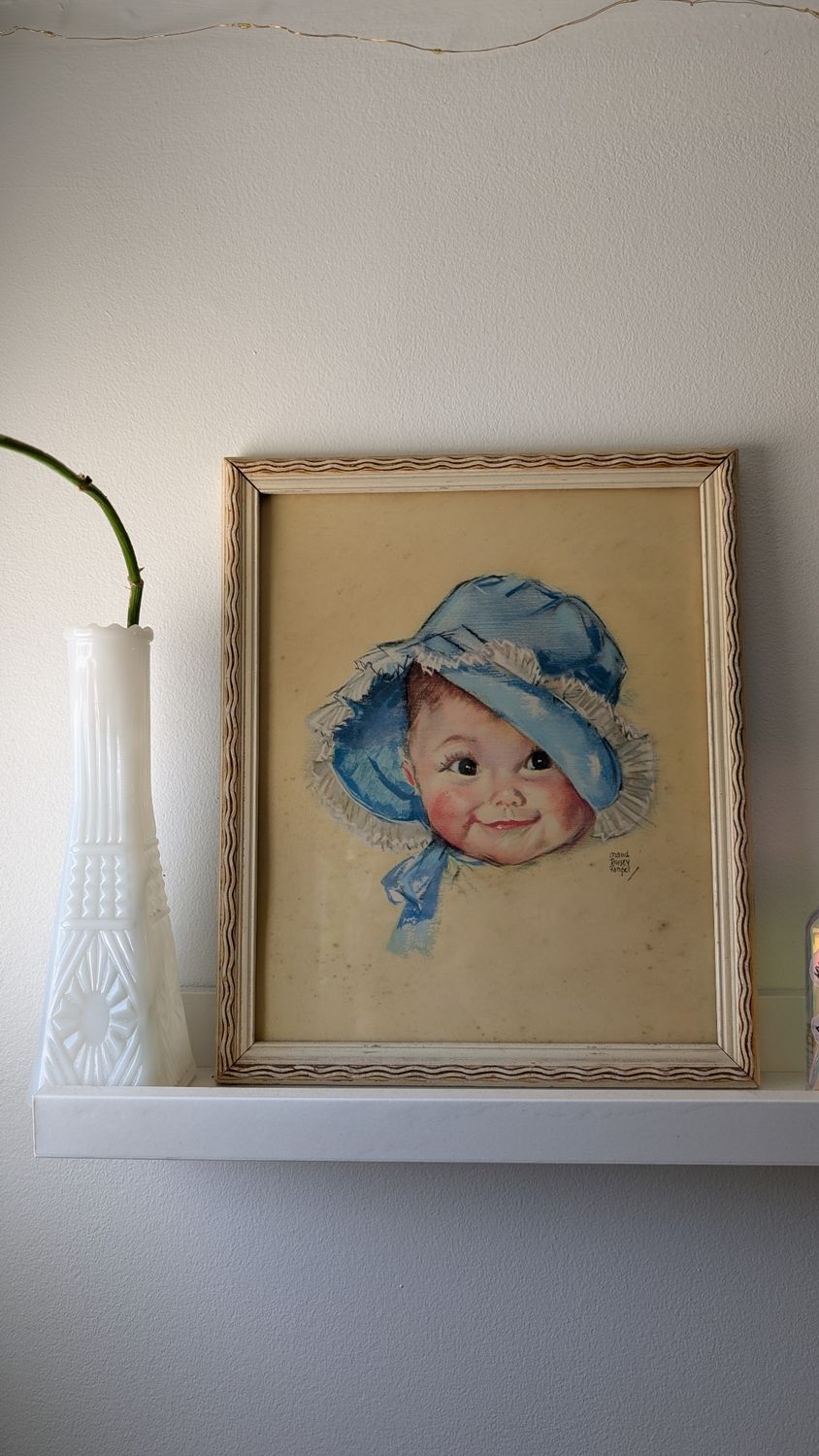 Vintage Maud Tousey print &quot;blue bonnet baby&quot;