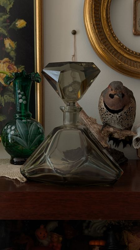 Vintage 1960s perfume bottle black smokey color 14&quot;