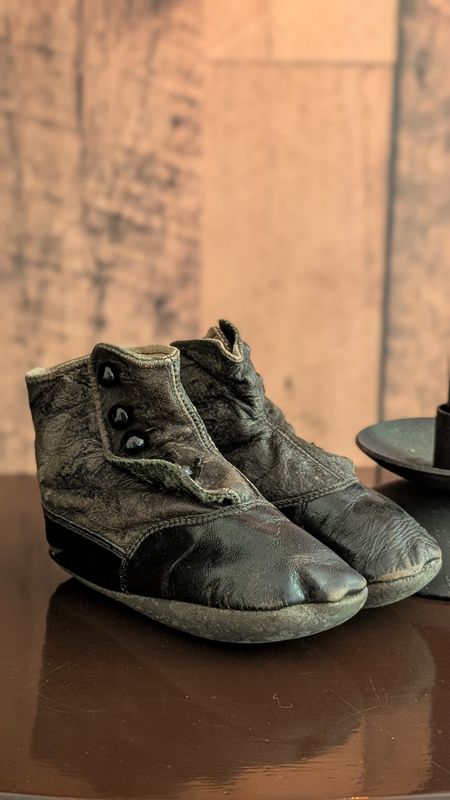 Antique victorian children leather shoes