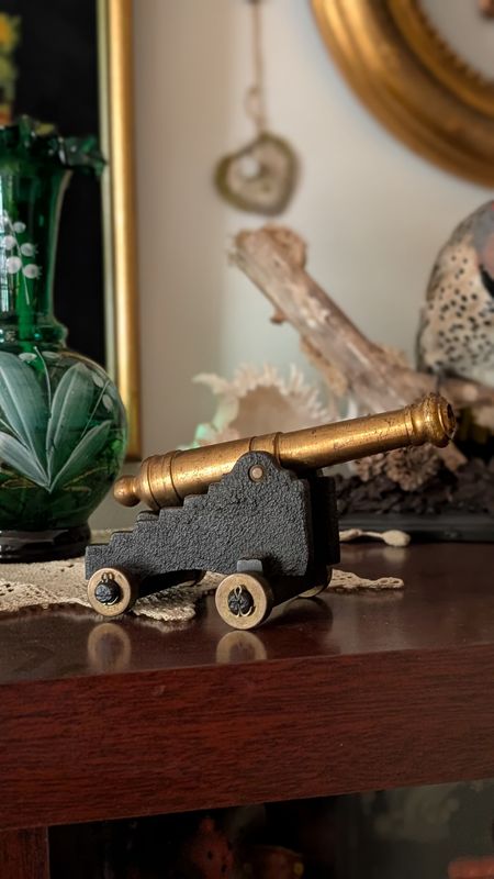 Small brass and iron canon