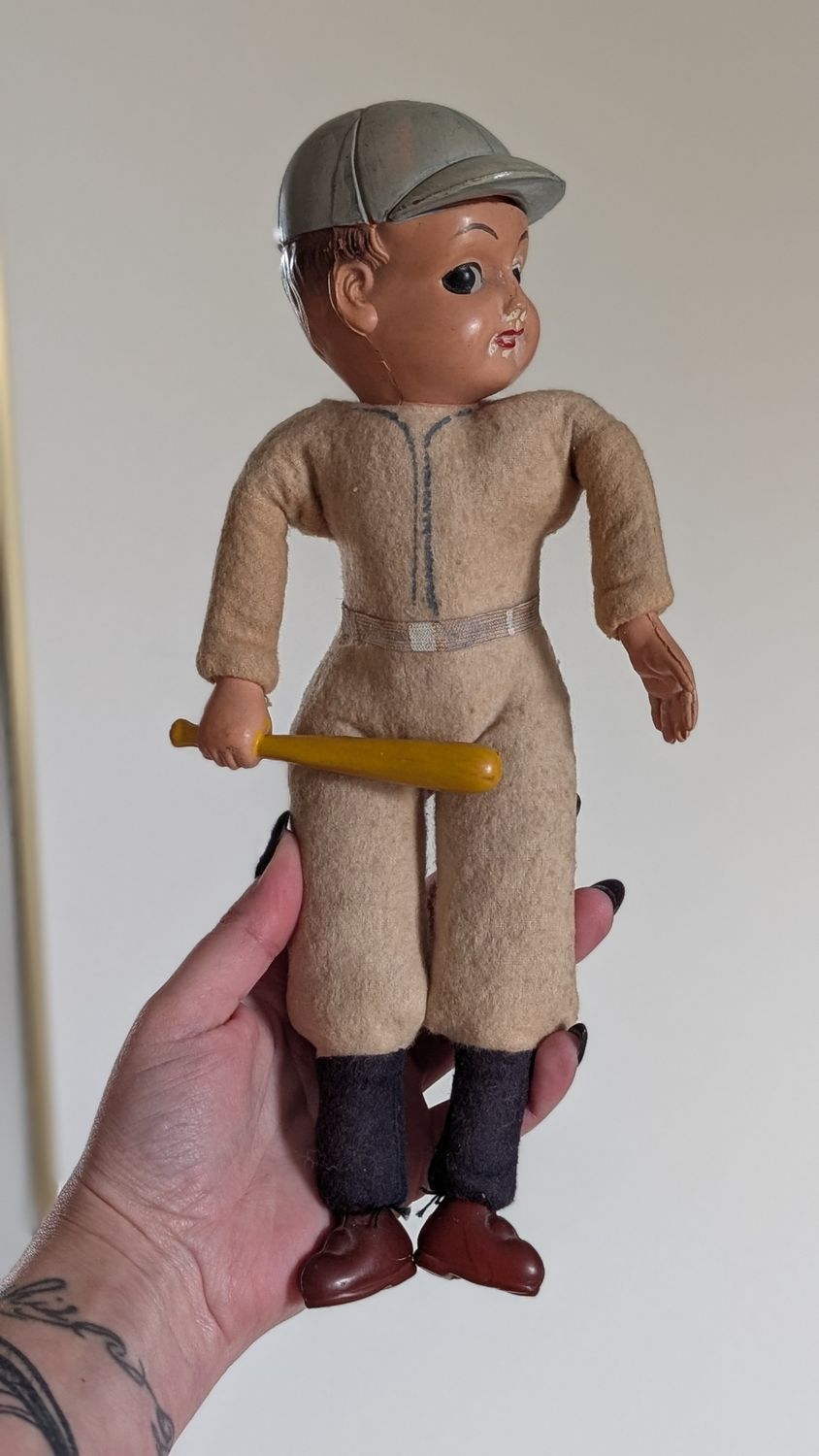 Rare 1940&#39;s 8 Inch BASEBALL CELLULOID Doll-Made in Japan