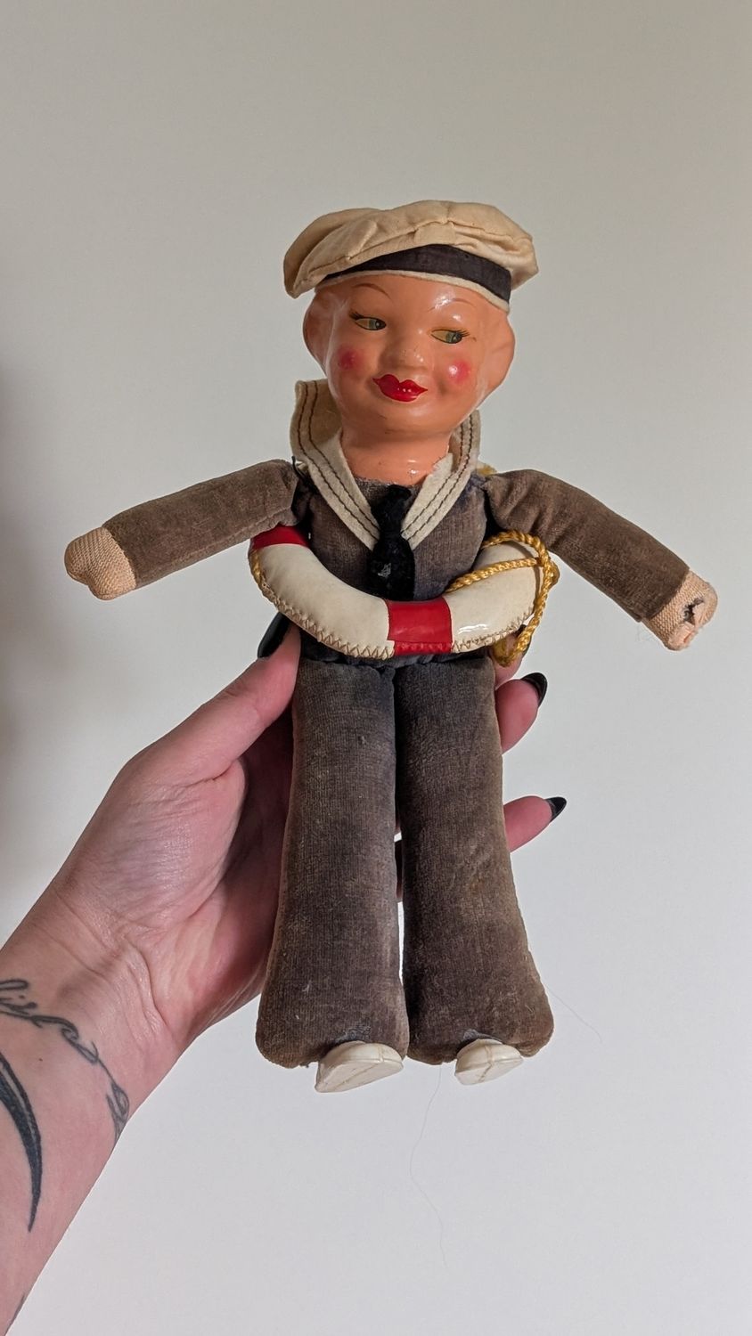 Vintage sailor boy 1940s doll