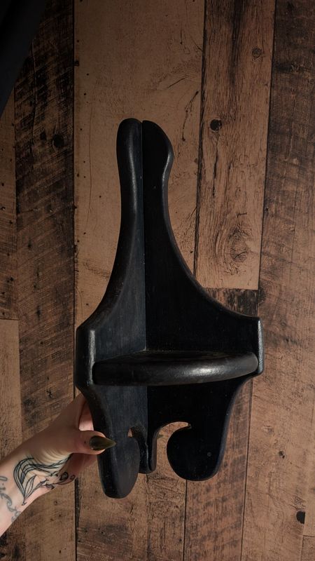 Black wood corner shelf