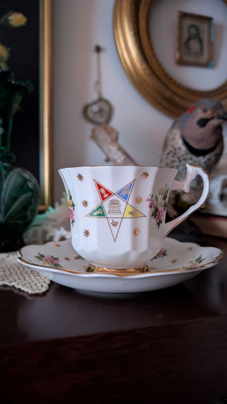OES order of the eastern star floral tea cup