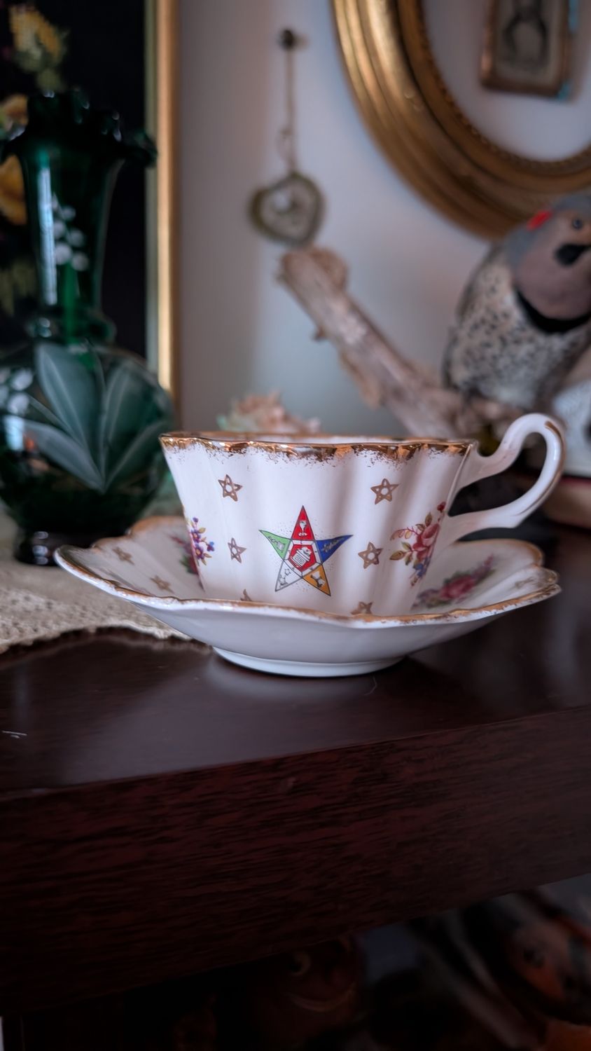 OES order of the eastern star floral tea cup