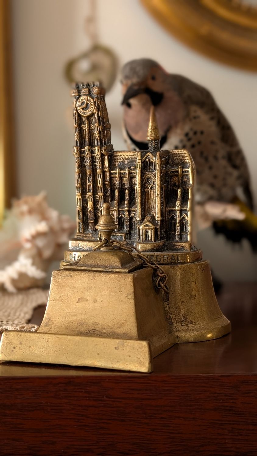 Church inkwell malines cathedral brass