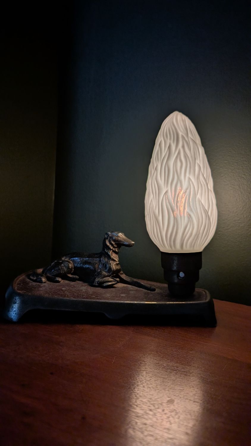 Borzoi greyhound dog art deco lamp