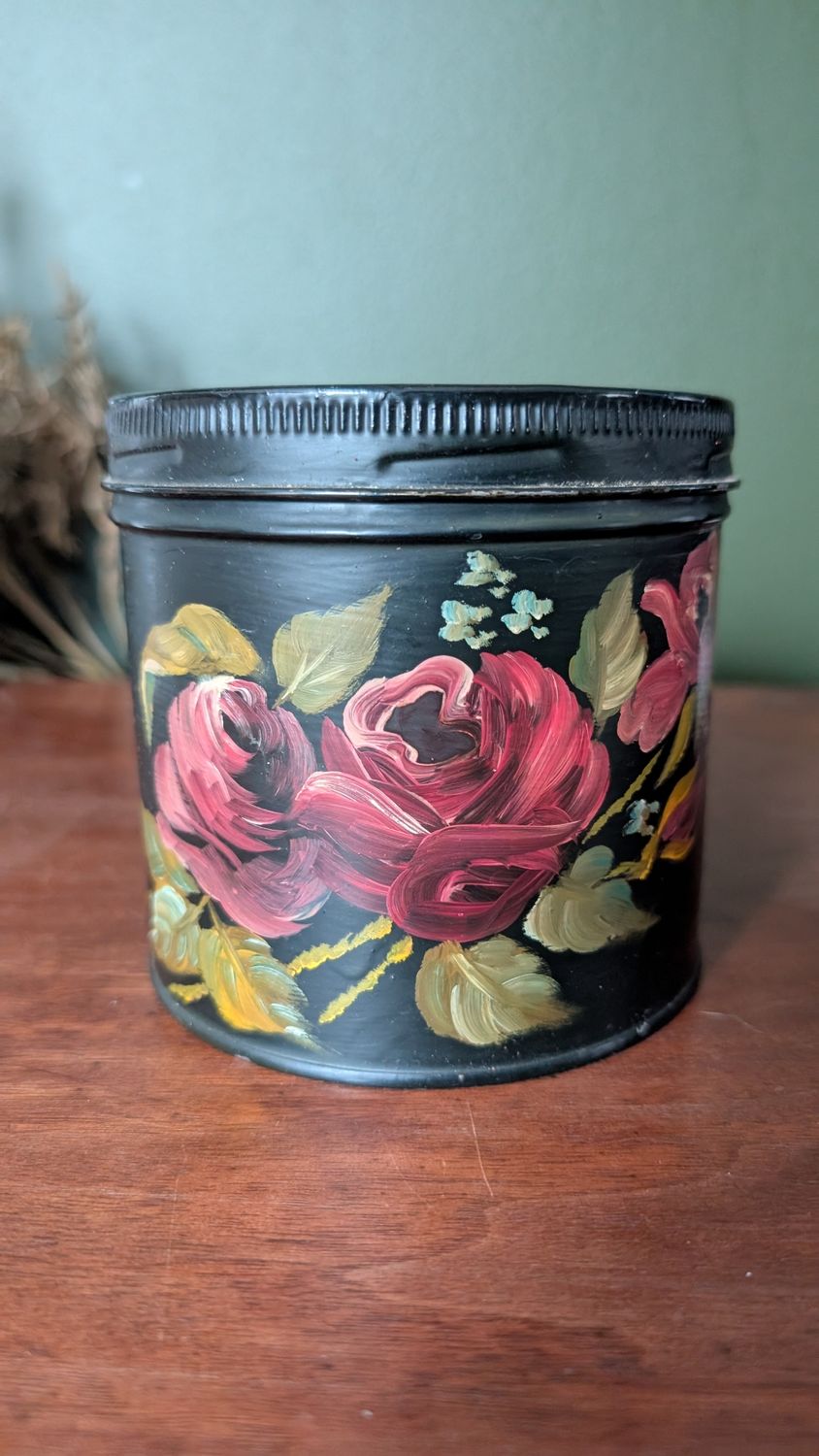 Hand painted cannister roses