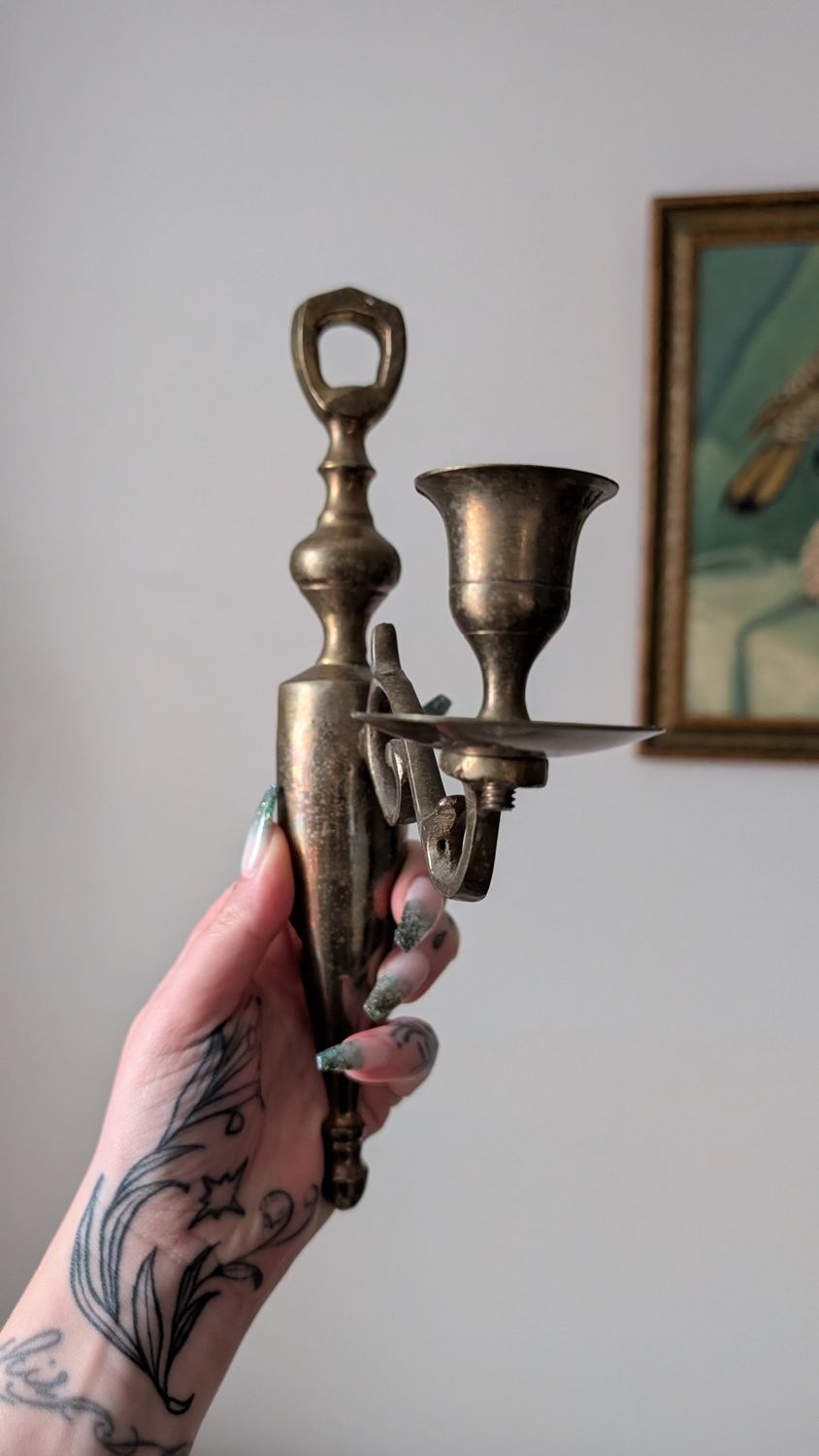 Brass candle wall holder