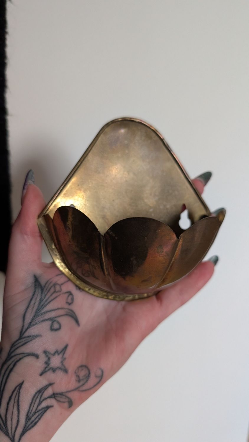 Brass wall pocket