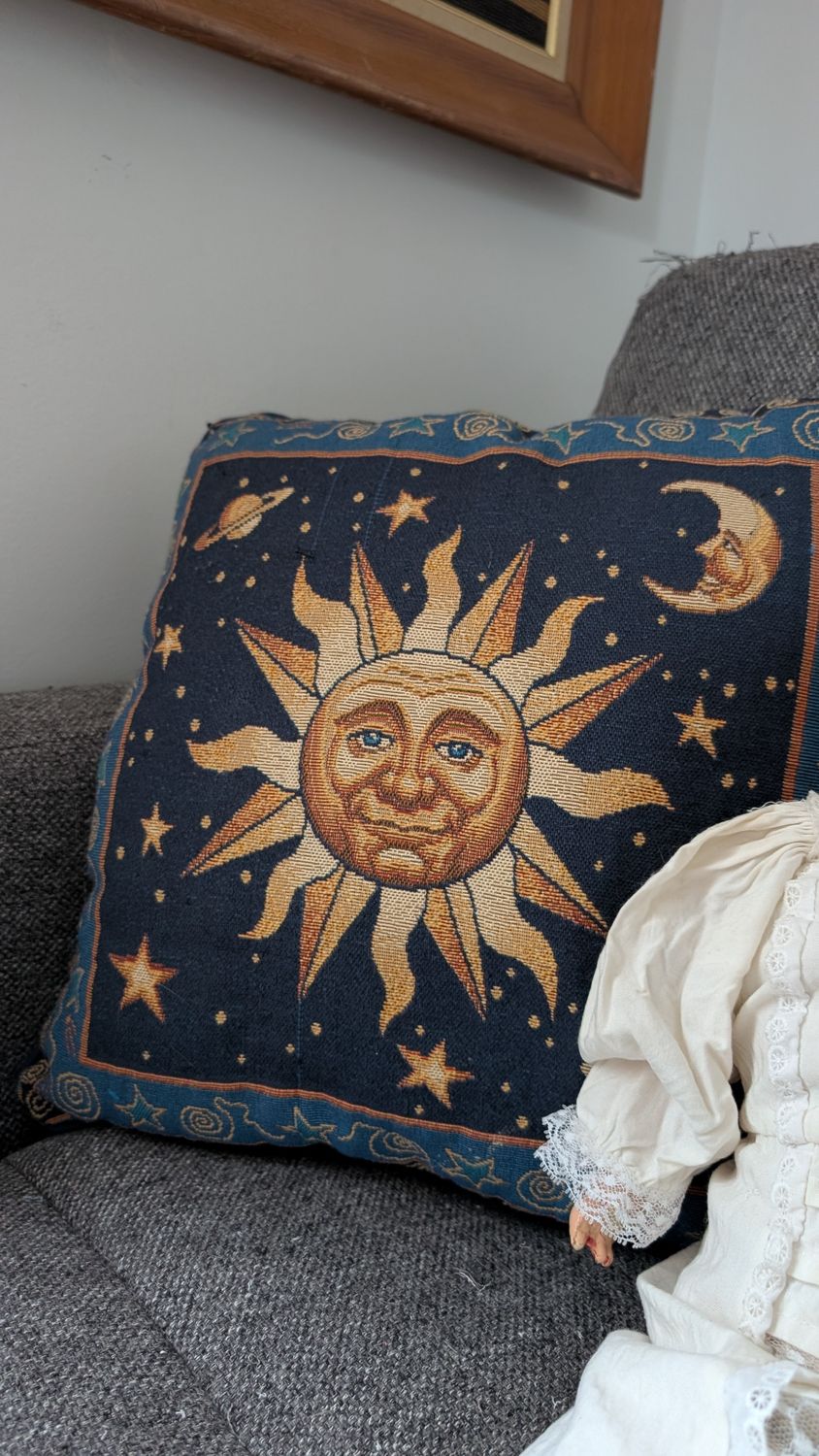 Celestial decorative cushion sun moon star